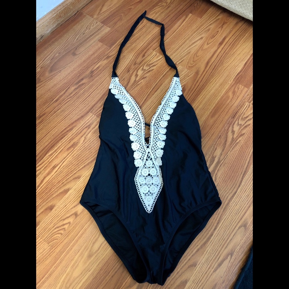 Lacey black one piece bathing suit